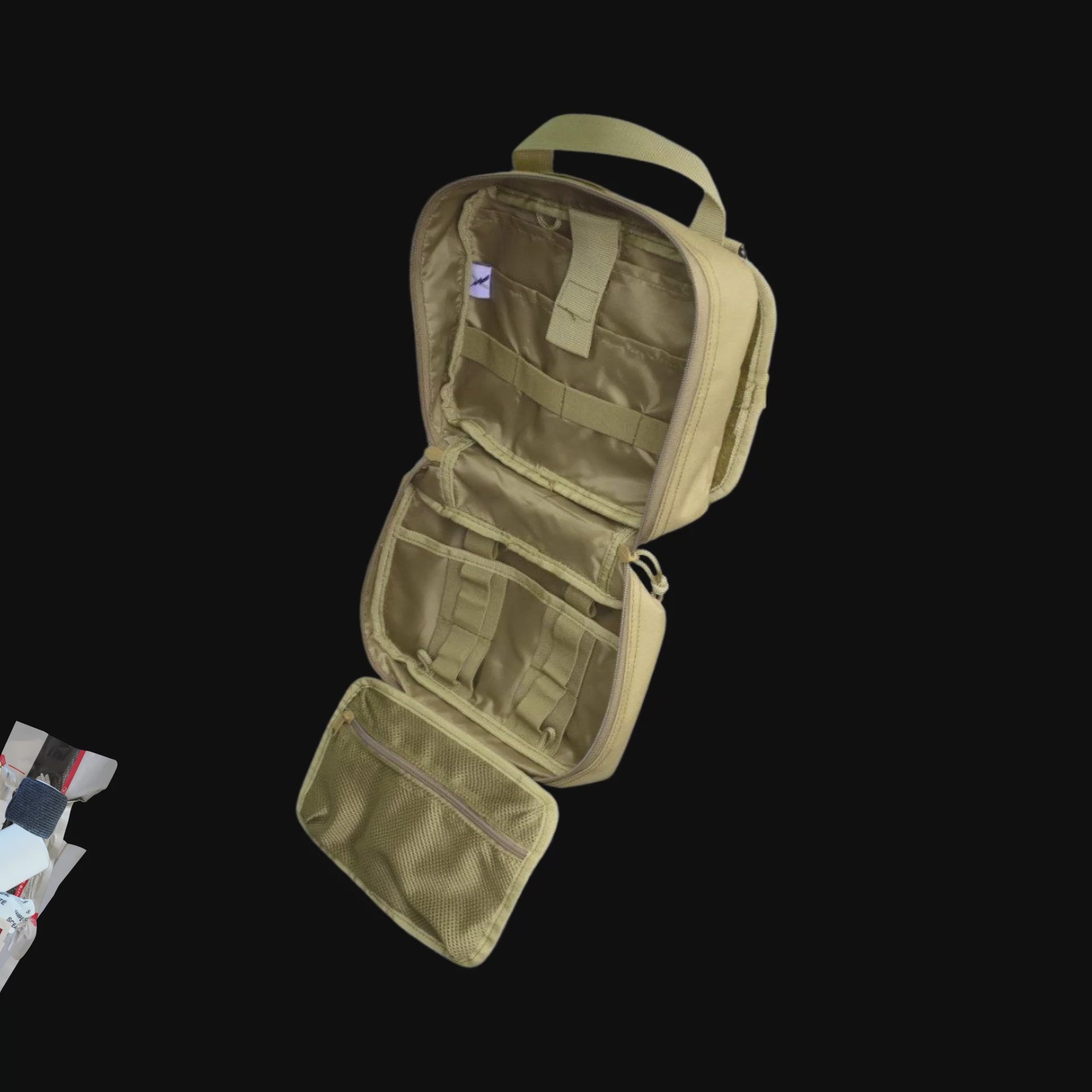Police2Bag trauma response bag video showing organized interior and loaded emergency supplies